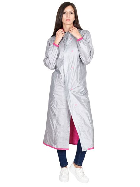 Fabseasons Pink Raincoat for women with Adjustable Hood & Reflector for ...