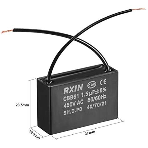 uxcell Ceiling Fan Capacitor CBB61 1.5uF 450V AC 2 India | Ubuy