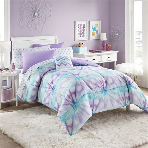 Layla 6-Piece Twin Comforter Set in Purple/Turquoise | Tween girl ...