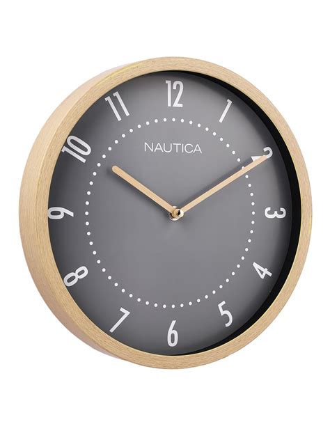 Buy Nautica Luxury Wooden Finish Modern Wall Clock with Quartz Silent ...