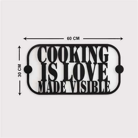 Buy Nimbus Cook Love Black Cooking Is Love Metal Wall Art from Home ...