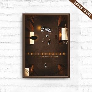 Polladhavan Tribute Poster Brown Frame Photographic Paper - Pop Art ...