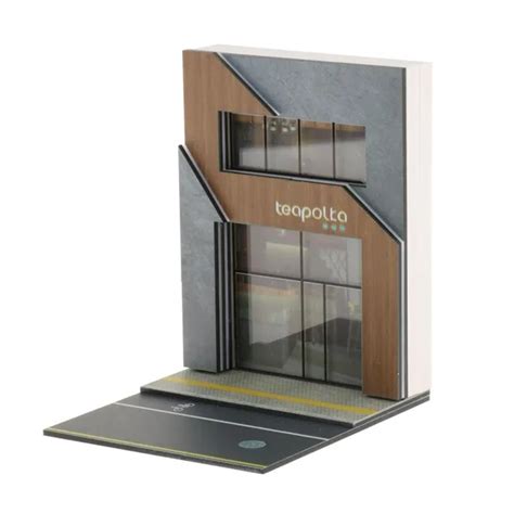 Evontro 1:64 Scale Parking Lot Diorama With Teahouse Mini Town Street ...