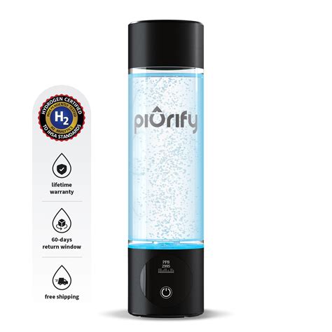 Hydrogen Water Bottle | PIURIFY Hydrogenator® Bottle - Black - Piurify