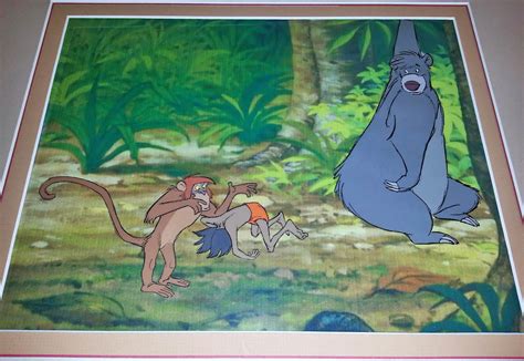 Original Walt Disney Production Cel from The Jungle Book featuring Baloo, Mowgli and Monkey ...