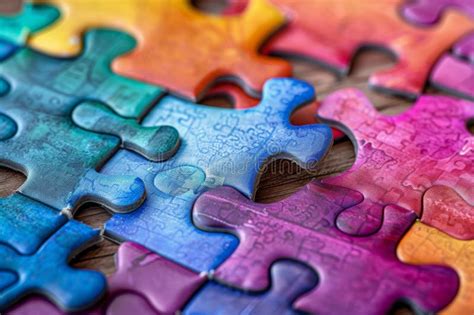 Vibrant Jigsaw Puzzles Ready for Assembly Stock Illustration ...