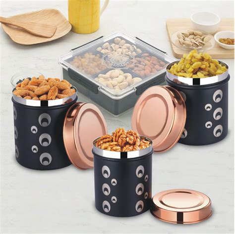 Buy DARAZ Stainless Steel Container with Lid for Tea Coffee & Sugar ...