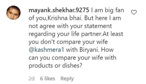 Krushna Abhishek calls wife Kashmera Shah Biryani over Dal Makhani in ...