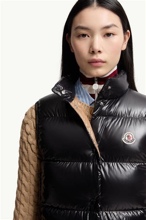 Black Badia Down Vest - Vests for Women | Moncler US