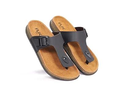 Buy RICHY ADAM FLIK Comfort Thong Sandals, Black/Brown Strap with ...
