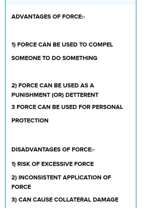 Write advantages and disadvantages of force.Write an experimental ...
