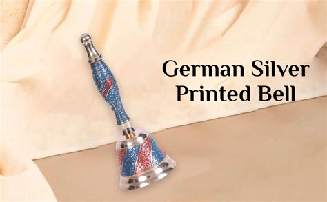 HHI German Silver Printed Hand Held Bell Ghanti for Puja Mandir/Home ...