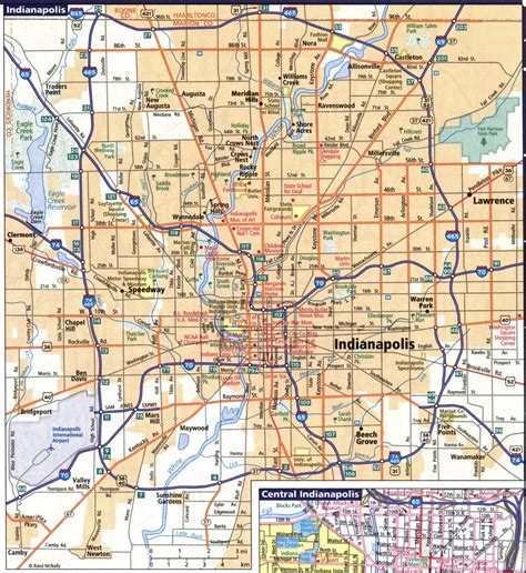 Detailed maps cities IN Evansville, Ft Wayne, Indianapolis, South Bend ...