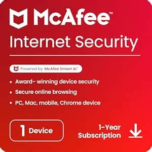 McAfee Internet Security 2025 | 1 Device, 1 Year | Antivirus Internet ...