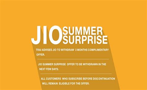 Reliance Jio, Jio Summer Surprise Offer, Jio Data Offers, TRAI advice ...