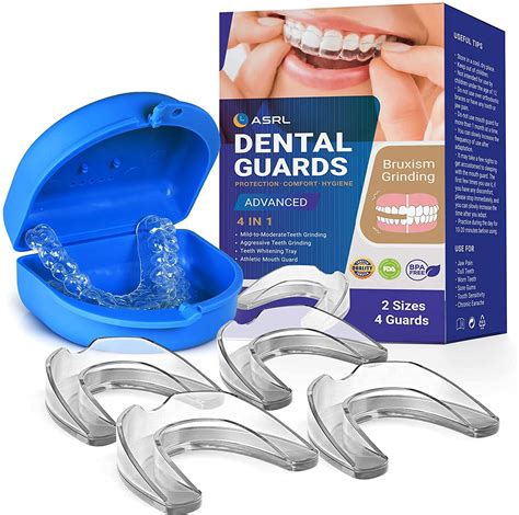 ASRL Night Guard for Teeth Grinding - 4 Pack Teeth Clenching Mouth Guards (2 Sizes) | Buy Now ... - night guard for grinding