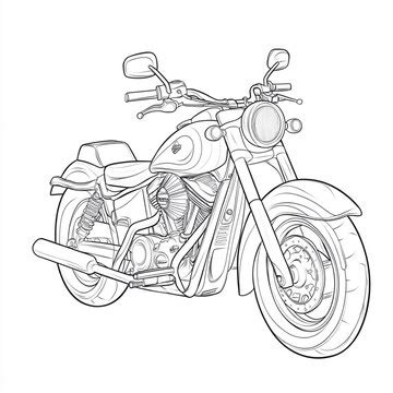 Motocycle outline coloring page | Premium AI-generated image