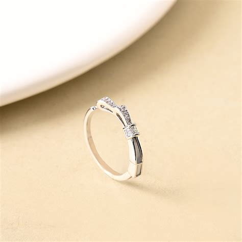 Ring Online - Premium Promise Ribbon Silver Ring | Nestasia