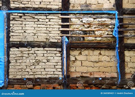 Aged Brick and Timber Wall Texture Stock Image - Image of wall, bricks ...