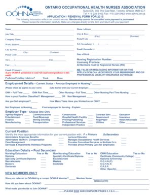 Fillable Online ONTARIO OCCUPATIONAL HEALTH NURSES ASSOCIATION Suite ...