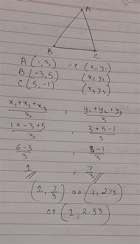 Find the circumcentre of the triangle whose vertices are (1, 3), (-3, 5 ...