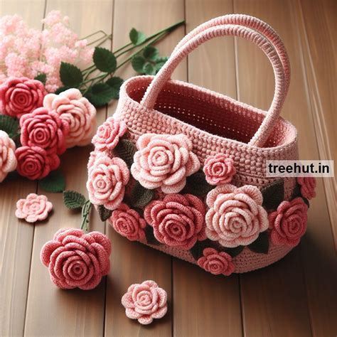 Crochet Ideas for Party Hand Bags with Roses