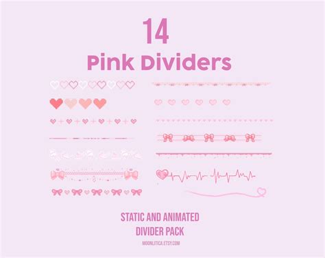 14 Pink Dividers for Discord / Static and Animated / Cute - Etsy