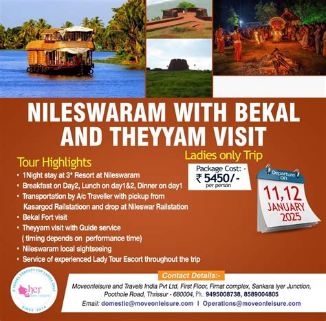 Women Only Trip To Neeleswaram With Bekal And Theyyam Visit, First ...