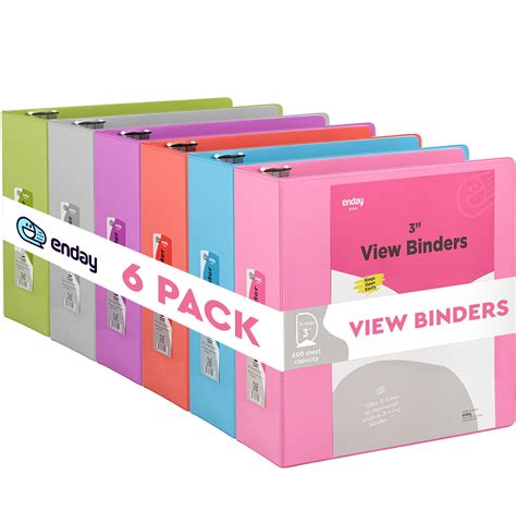 3 Slant D-Ring Binder 3 Inch, 3 in Clear View Cover with 2 Inside ...