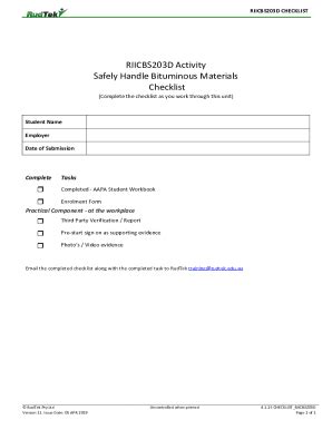 Fillable Online Bituminous Seal Checklist 1. Upon receipt of the ...