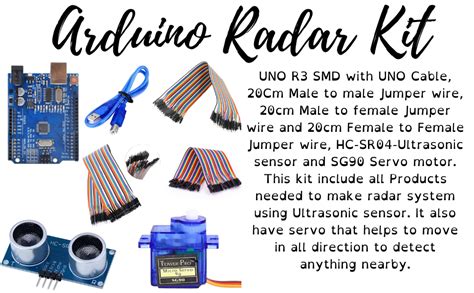 R&D UNO R3 SMD Board with Uno cable Jumper Wires HC-SR04-Ultrasonic ...