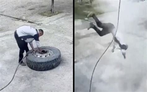 Image result for Man On Exploding Tire