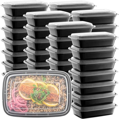 Buy 50-Pack Reusable Meal Prep Containers Microwave Safe Food Storage ...