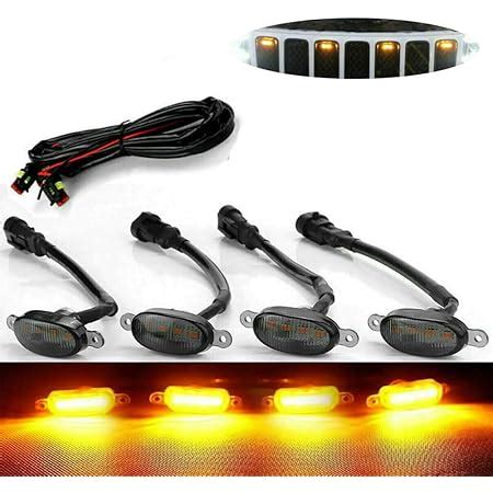 Fabtec Car Grill Red & Blue LED Daytime Running Light DRL Police ...