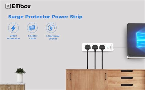 EMBOX Extension Board 5 Meter Cable | Extension Board with Switches ...