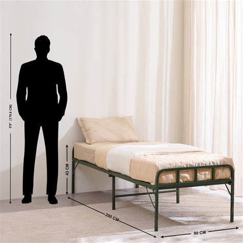 Buy Helios Captus Metal Foldable Single Bed - Green from Helios by Home ...