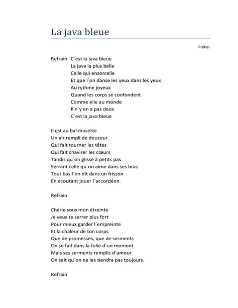 Image result for La Java Bleue Karaoke