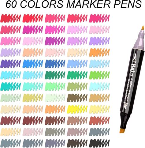 Buy Bajotien 60 Colors Alcohol Markers Set, Dual Tip Art Markers ...