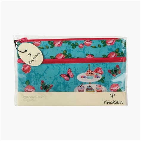 Buy PINAKEN Cup Cake Blue Multicolour Two-Zip Pouch - 15x22.5cm from ...
