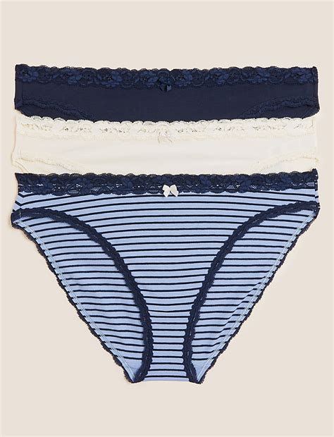 Buy 3pk Cotton Rich High Leg Knickers at Marks & Spencer