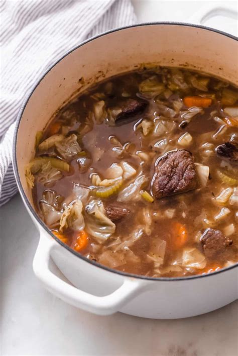Warm & Hearty Cabbage Beef Soup Recipe - Little Spice Jar