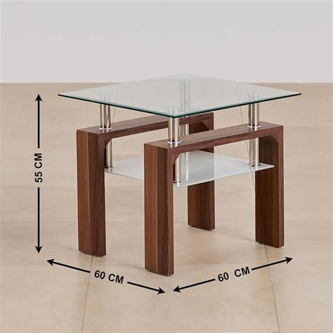 Buy (Refurbished) Finn Tempered Glass Top End Table - Brown from Home ...