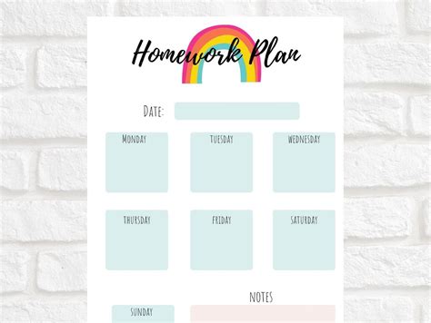 Image result for Weekly Homework Planner