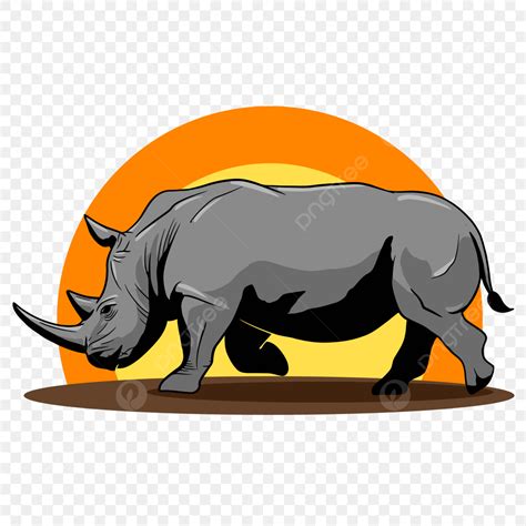 One Horned Rhino Clipart