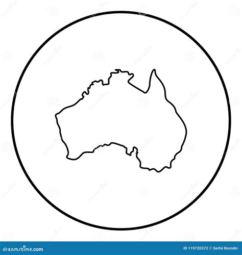 Map of Australia Icon Black Color in Circle Round Stock Vector - Illustration of isolated, atlas ...