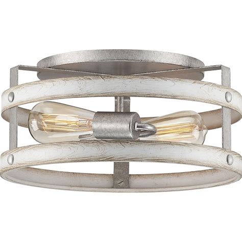 Progress Lighting Gulliver 2-Light 14.37-in Gray Flush Mount Light ...