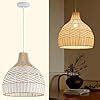 Shininggold Boho Vintage Rattan Pendant Light Fixture Farmhouse India ...