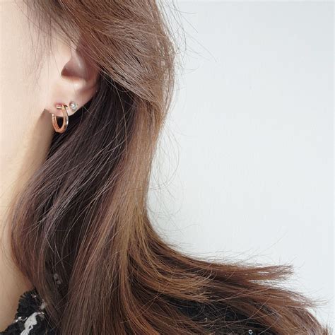 Buy 14K Solid Gold T Hoop Earring, Minimalist Dangle Earring, Solid ...