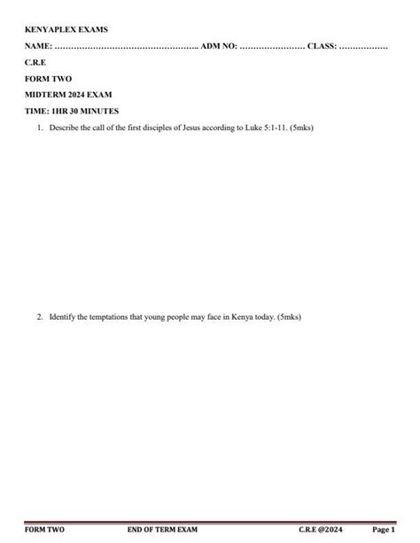 Image result for Elimu Program CRE Form 2