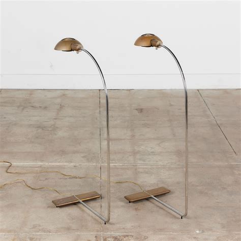 Pair of Cedric Hartman Brass Pharmacy Floor Lamps For Sale at 1stDibs